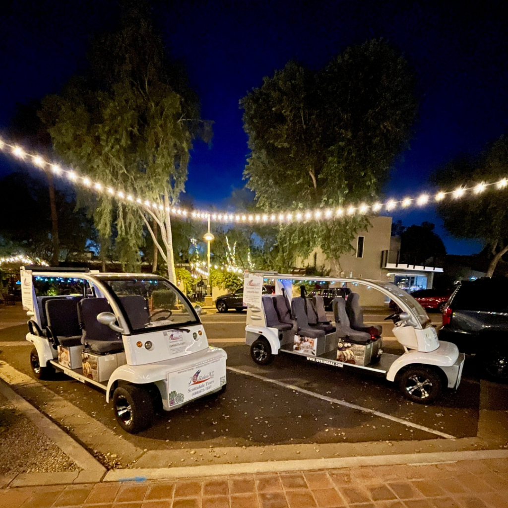 holiday lights golf cart rides