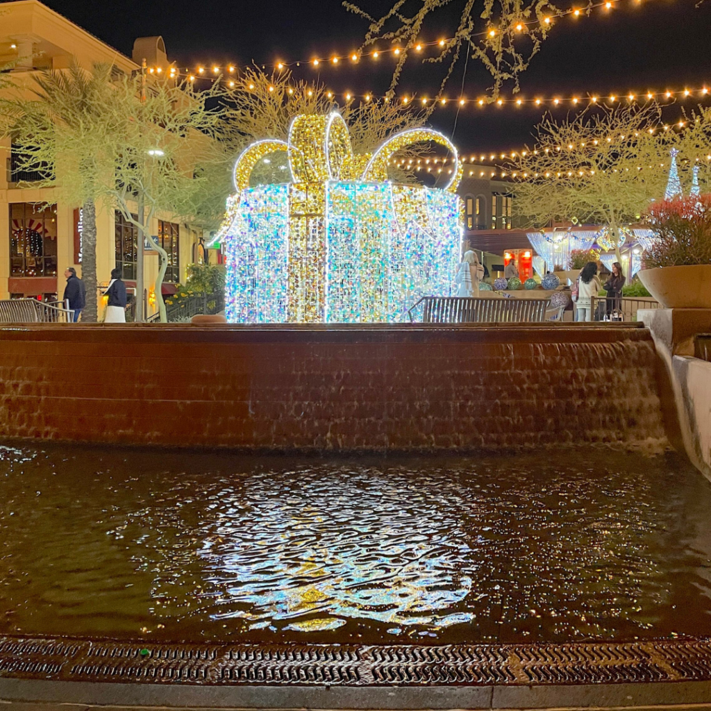 holiday lights fountain