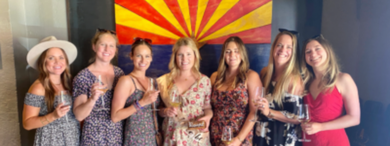 wine tasting tour group of girls